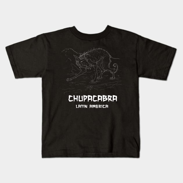 Chupacabra Kids T-Shirt by ArtEnceladus